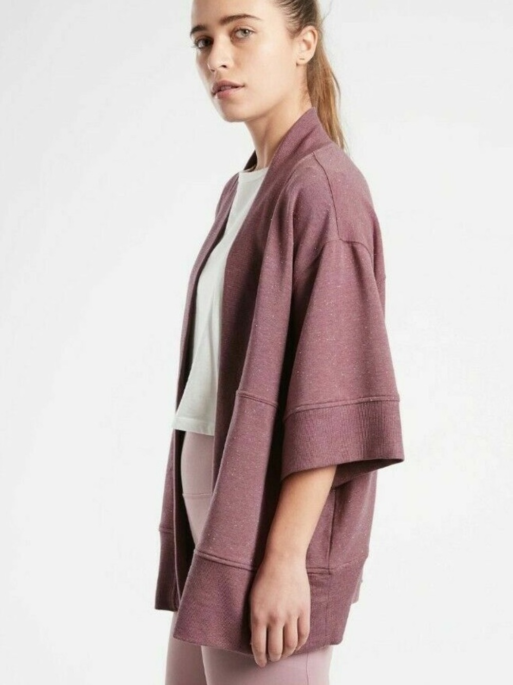 Athleta Dusty Rose Oversized Open Front Cardigan S/M